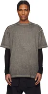 Professor.e Gray Faded T-shirt In Cold Dyed Grey
