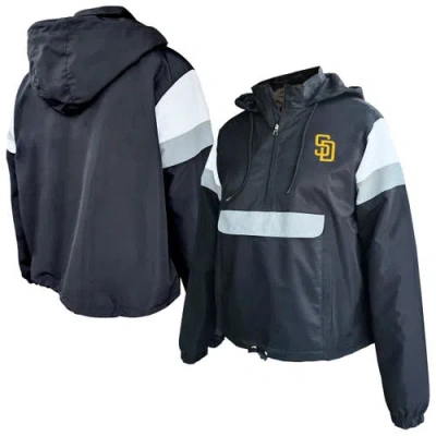 Profile Black San Diego Padres Plus Size Anorak Hoodie Quarter-zip Pullover In Blue