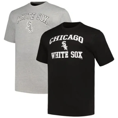 Profile Black/heather Gray Chicago White Sox Big & Tall T-shirt Combo Pack In Multi