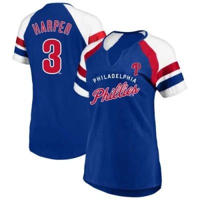 Profile Bryce Harper Royal Philadelphia Phillies Plus Size Name & Number Raglan T-shirt In Blue