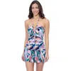Profile By Gottex Aura Bandeau Romper Swim One Piece In Multi