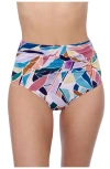 Profile By Gottex Aura Shirred High Waist Bottom In Multi