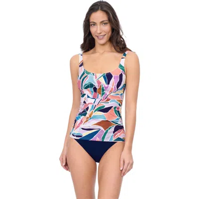 Profile By Gottex Aura Square Neck D Cup Tankini In Multi