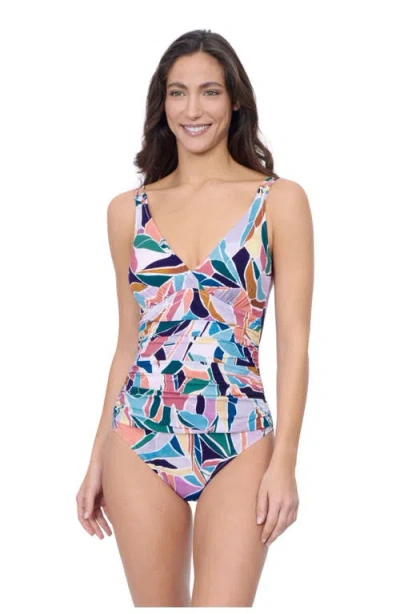 Profile By Gottex Aura V Neck One Piece In Multi