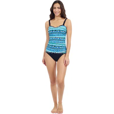 Profile By Gottex Bachata Tricolore E Cup Tankini In Blue Multi