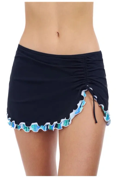 Profile By Gottex Gottex Bachata Tricolored Solid Side Slit Swim Skirt In Black
