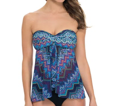 Profile By Gottex Bandeau Fly Away Tankini Top In Skyline In Multi