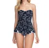 Profile By Gottex Bandeau Laser Swimdress In Pepita