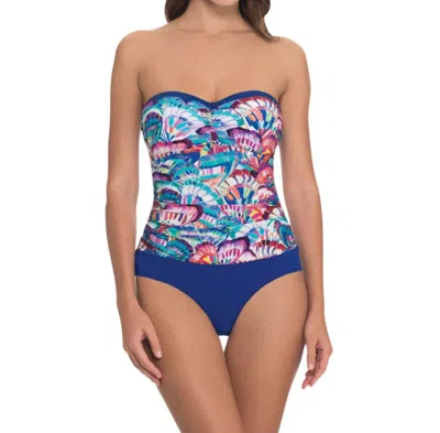 Profile By Gottex Bandeau One Piece Swimsuit In Madame Butterfly In Multi