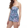 Profile By Gottex Bandeau Strapless Flyaway One Piece Swimsuit In Snake Charm In Multi