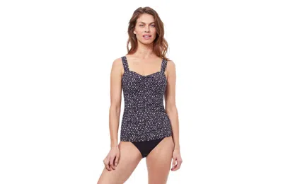 Profile By Gottex Bash D-cup Tankini Swim Top In Black White