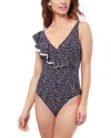 Profile By Gottex Bash Ruffle Surplice One Piece Swimsuit In Multi
