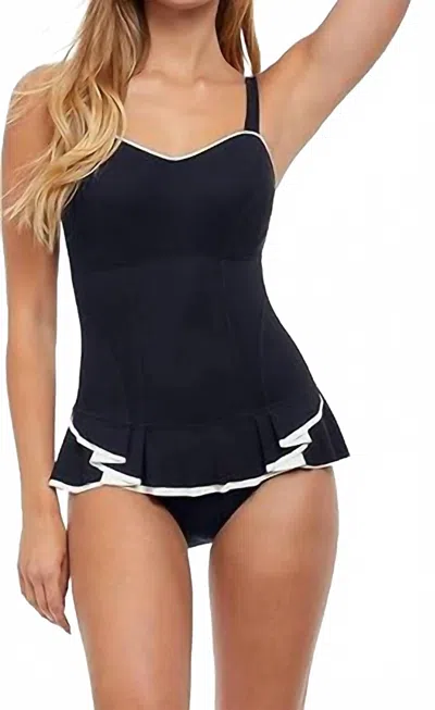 Profile By Gottex Belle Curve One Piece Swimsuit In Black/white
