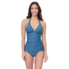 Profile By Gottex Blend Halter Texture Tankini Top