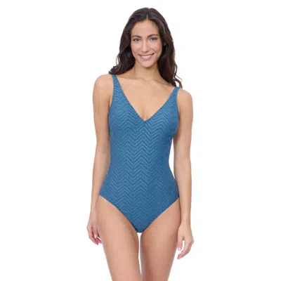 PROFILE BY GOTTEX BLEND V NECK TEXTURE ONE PIECE