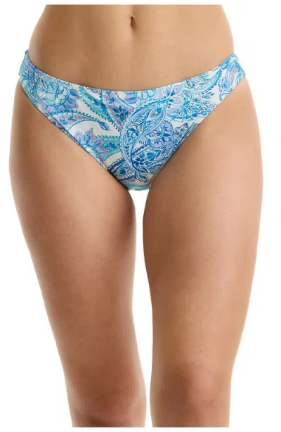 Profile By Gottex Boho Bloom Classic Mid Rise Swim Bottom In Blue