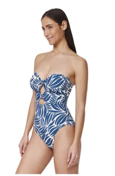 Profile By Gottex Comeback Cut Out Bandeau One Piece In Blue