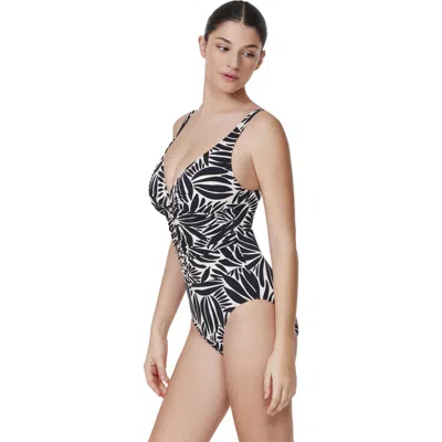 Profile By Gottex Come Back V Neck One Piece Swimsuit In Black