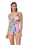 Profile By Gottex Costa Del Sol V-neck One Piece In Purple