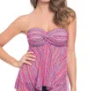 Profile By Gottex D-cup Bandeau Fly Away Tankini Top In Rio