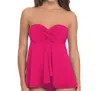 Profile By Gottex D-cup Bandeau Fly Away Tankini Top In Tutti Frutti Raspberry In Pink