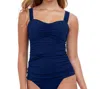Profile By Gottex D-cup Scoop Neck Shirred Tankini Top In Tutti Frutti Navy In Multi