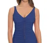 Profile By Gottex D-cup Underwire V-neck Tankini Top In Waterfall Blueberry In Multi