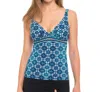 Profile By Gottex D-cup V-neck Tankini Top In Pro Collage In Multi