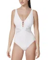 Profile By Gottex D Cup V Neck X Detail One Piece Swimsuit In White