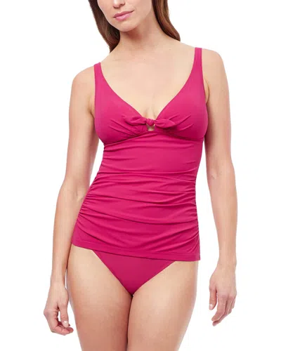 Profile By Gottex Bow Tie V-neck Tankini Swim Top In Pink