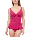 Profile By Gottex Dandy Bow Tie V-neck One-piece Swimsuit