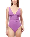 Profile By Gottex Deep V One-piece In Purple