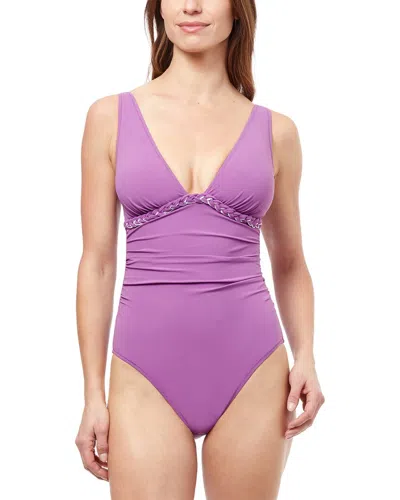 Profile By Gottex Deep V One-piece In Purple