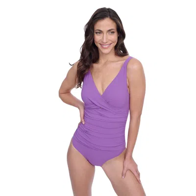 Profile By Gottex Devine Ruched V-neck One Piece Swimsuit In Multi
