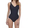 Profile By Gottex Diamond In The Rough Surplice One Piece Swimsuit In Aphrodite Black