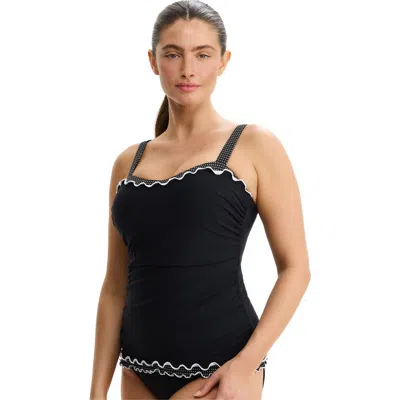 Profile By Gottex Dottie Delight E-cup Tankini Top In Black