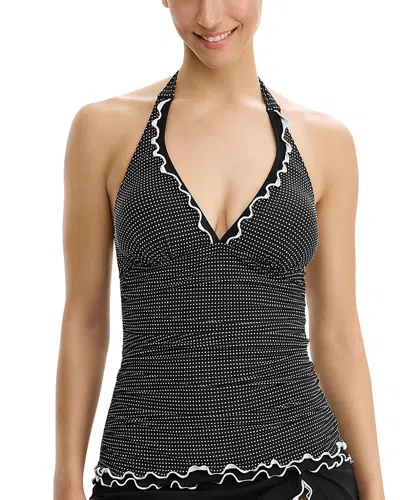 Profile By Gottex Dottie Delight Halter Tankini Top In Black