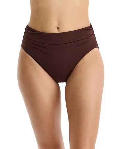 Profile By Gottex Dream Weaver Shirred Bikini Bottom In Brown