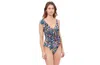 PROFILE BY GOTTEX FLORA RUFFLE SURPLICE ONE PIECE SWIMSUIT