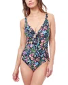 Profile By Gottex V-neck One Piece Swimsuit In Folklore In Multi
