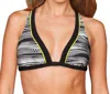 Profile By Gottex Front Closure Sports Bra In Psp Powerline In Multi