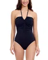 Profile By Gottex Halter Bandeau One Piece Swimsuit In Black