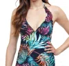 Profile By Gottex Underwire Halter Tankini Top In Fuji In Multi