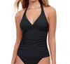 Profile By Gottex Halter Underwire Tankini Top In Tutti Frutti Black In Black