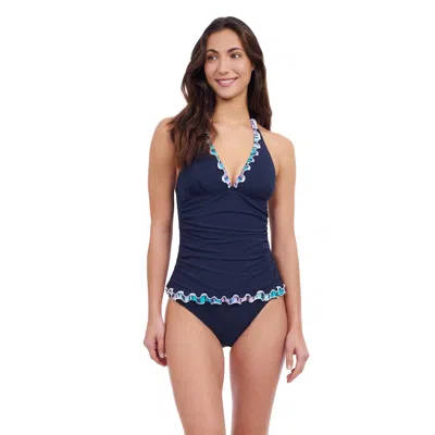 Profile By Gottex Harmony Halter Tankini Solid Tricolore Swim Top