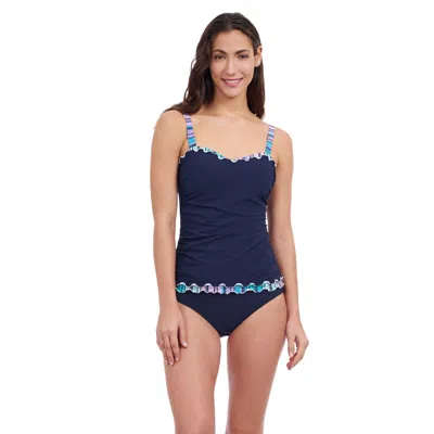 Profile By Gottex Harmony Underwire E Cup Ruched Solid Tricolore Tankini