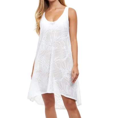 Profile By Gottex High Low Mesh Beach Dress Cover Up In Sheer Pleasure White In Multi