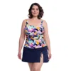 Profile By Gottex Holi Full Figure Center Ruched Tankini Underwire Swim Top In Multi