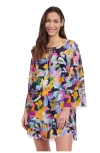 Profile By Gottex Holi Mesh Dress With Flounce In Multi