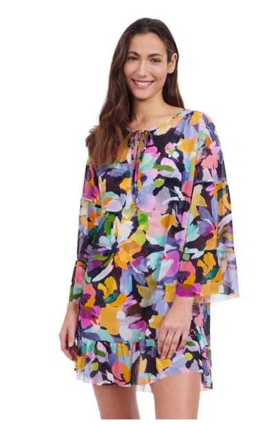 Profile By Gottex Holi Mesh Dress With Flounce In Multi